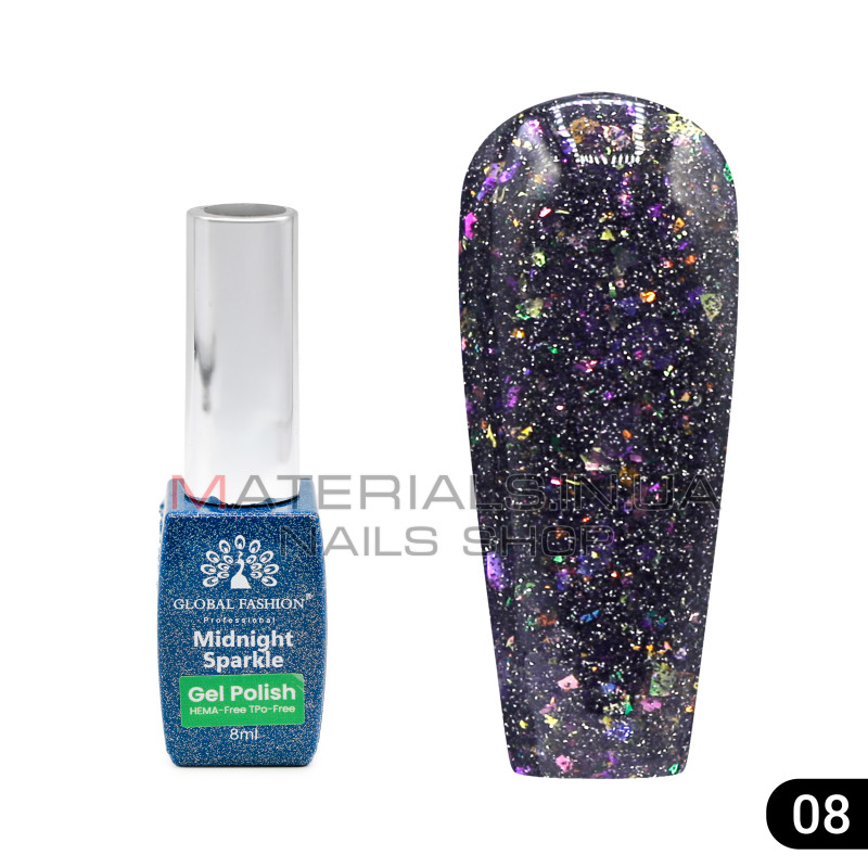 Гель лак Midnight sparkle 8 мл, 08