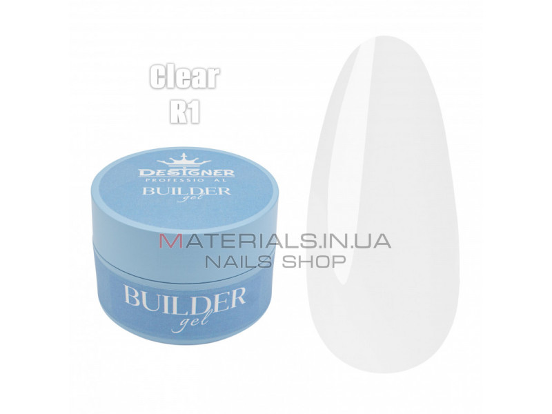 Builder Gel 30 мл., Дизайнер (Моделирующий гель) R1 Clear