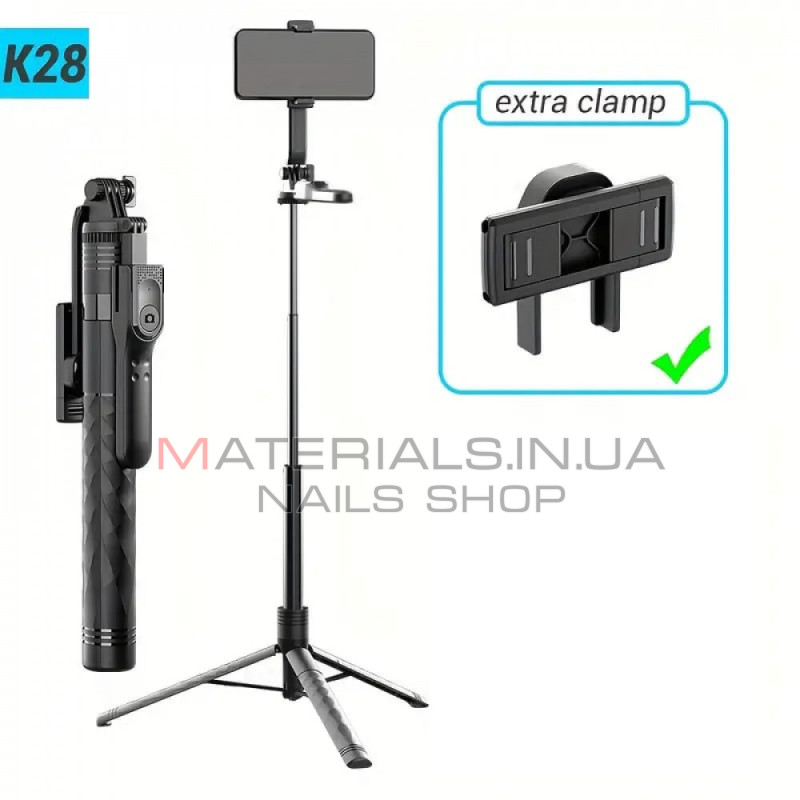 Монопод Tripod K28-3, Bluetooth-кнопка, Dual Clamps, 1,75 м