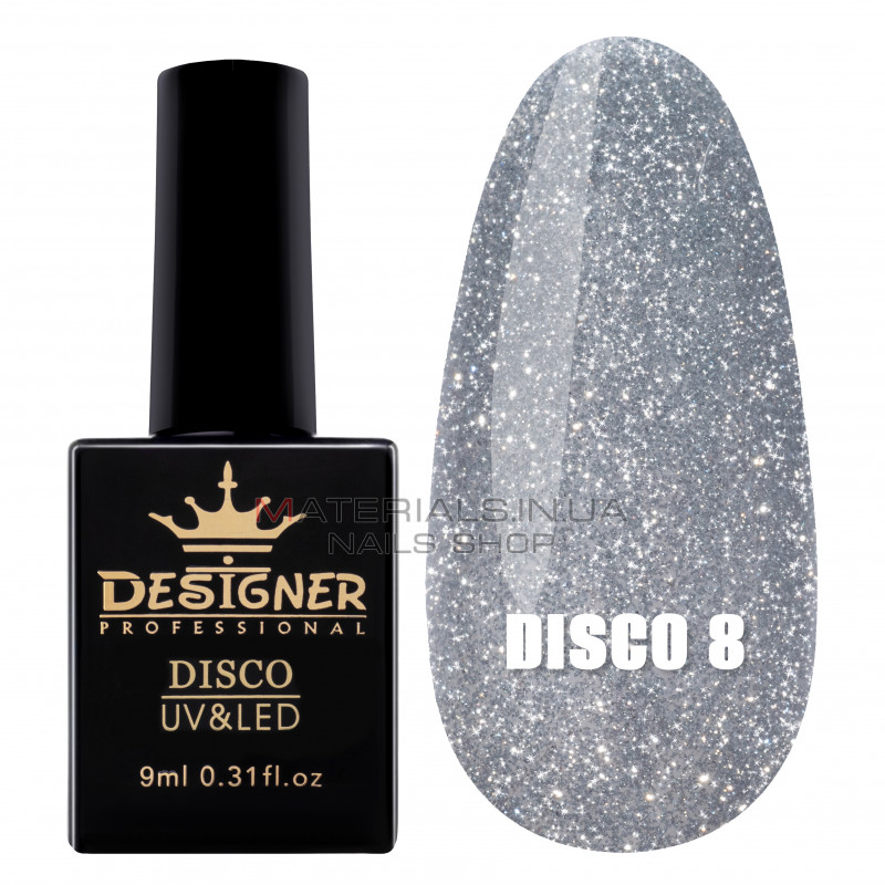 Светоотражающий гель-лак Disco Gel Polish Designer, 9 мл. №8 Светоотражающий гель-лак Disco Gel Polish Designer, 9 мл. №8