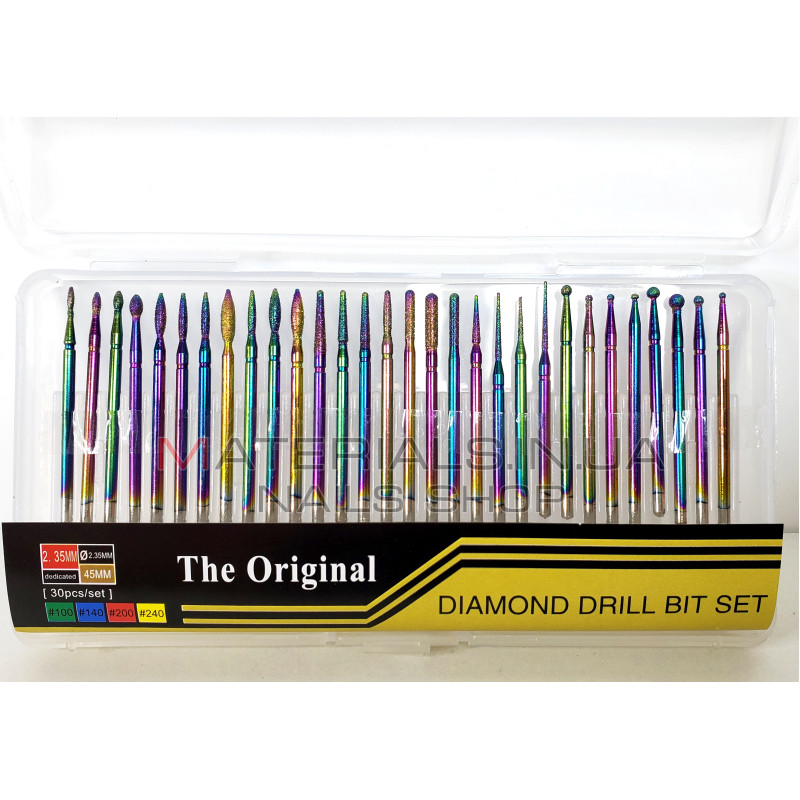 Набор насадок для маникюра Diamond drill bit set  (хамелеон), 30 шт