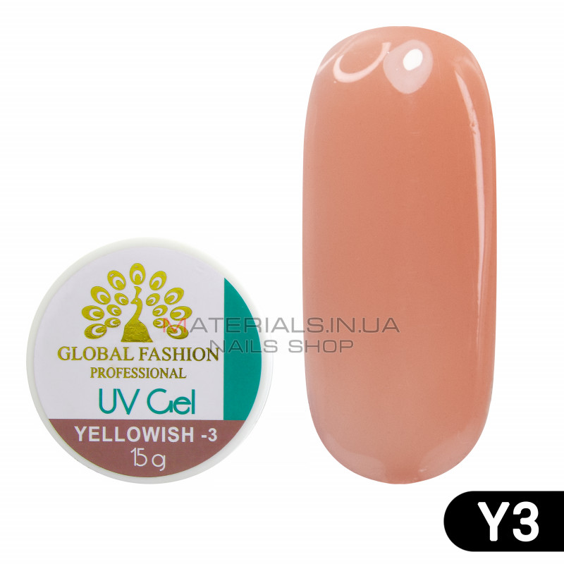 Гель для наращивания ногтей, камуфляж-3, Global Fashion Yellowish-3, 15 г Гель для наращивания ногтей, камуфляж-3, Global Fashion Yellowish-3, 15 г