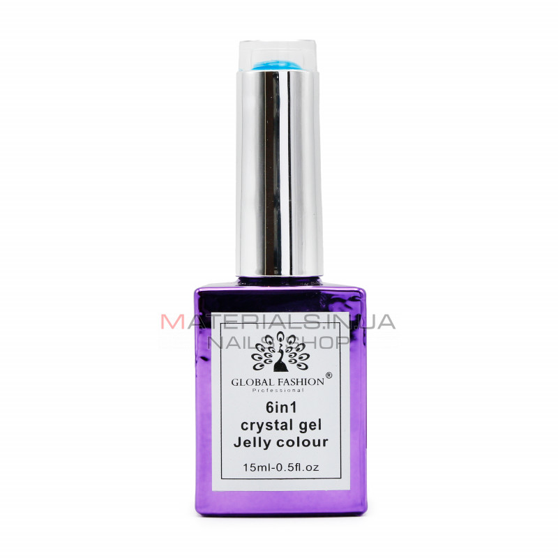 Гель для наращивания 6 in 1 crystal gel jelly colour, 15 мл, 6604