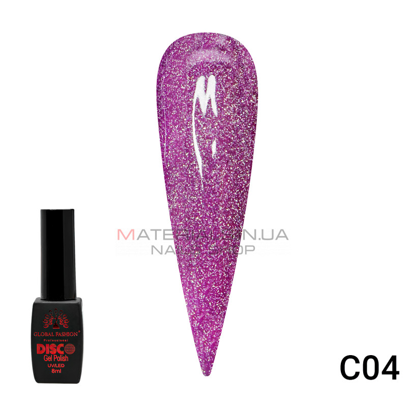 Гель лак Disco Gel Polish, Global Fashion, світловідбивний, 8 мл C04 Гель лак Disco Gel Polish, Global Fashion, світловідбивний, 8 мл C04
