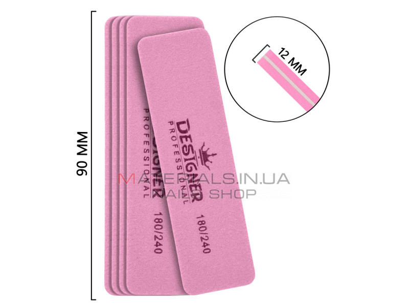 Упаковка бафів Designer 20шт міні квадрат 9см 180/240 - рожевий
