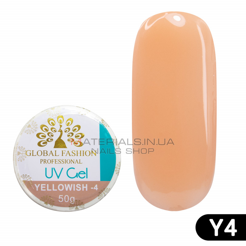 Гель для моделирования ногтей Global Fashion 50 г Yellowish-4 Гель для моделирования ногтей Global Fashion 50 г Yellowish-4