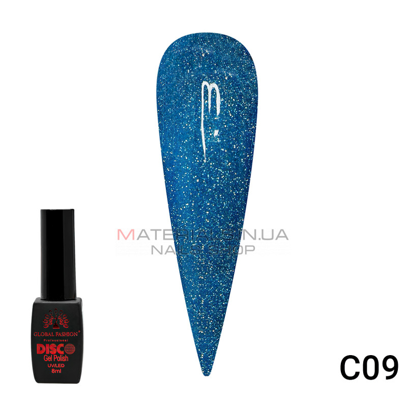 Гель лак Disco Gel Polish, Global Fashion, світловідбивний, 8 мл C09 Гель лак Disco Gel Polish, Global Fashion, світловідбивний, 8 мл C09