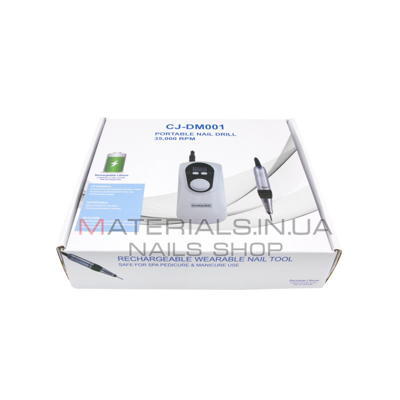 Аппарат для маникюра и педикюра CJ DM001 white, на аккумуляторе, 35000 об, 30W