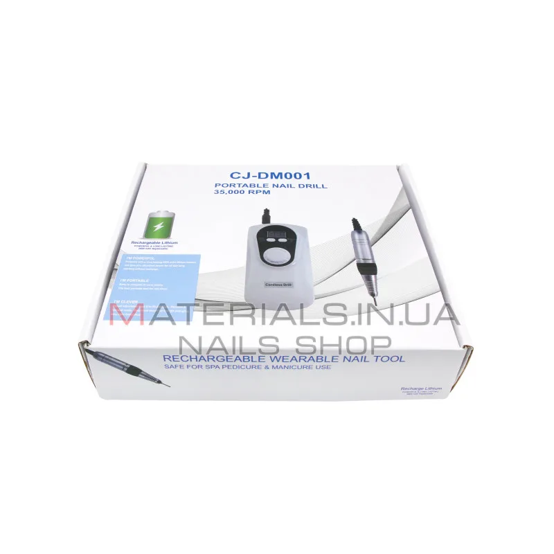 Аппарат для маникюра и педикюра CJ DM001 white, на аккумуляторе, 35000 об, 30W