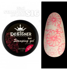 Stamping Gel Paint 3в1 (S16 Ніжно-рожевий), 5 мл. - Гель фарба Дизайнер