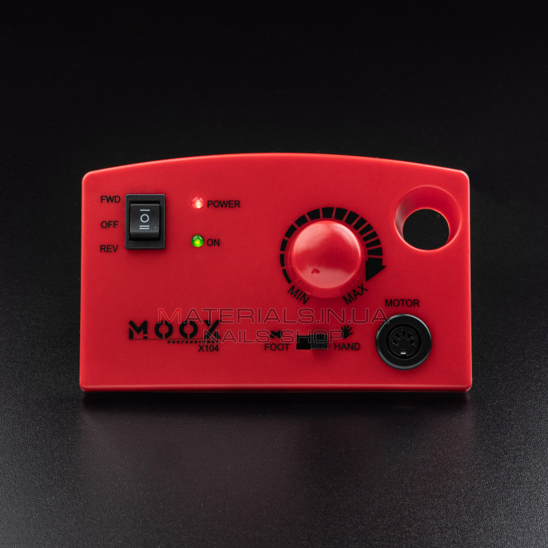 Фрезер Мокс X104 (Червоний) на 45 000 об/хв. та 65W. для манікюру та педикюру Фрезер Мокс X104 (Червоний) на 45 000 об/хв. та 65W. для манікюру та педикюру