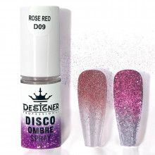 Disco Ombre Spray (7 г.) Rose Red D09 - світловідбивна спрей пудра Дизайнер для створення омбре на нігтях