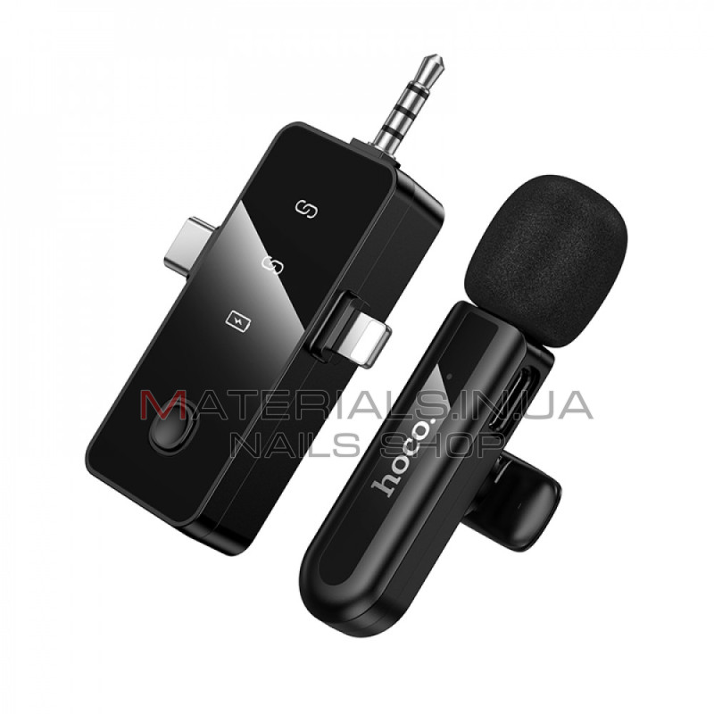 Бездротовий цифровий мікрофон Hoco L20B, Lightning + USB-C + 3,5 мм