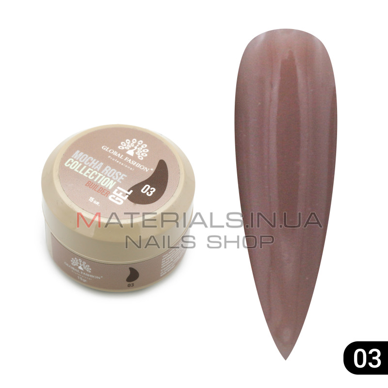 Гель для моделювання нігтів 15 гр, Mocha Rose Builder Gel 03