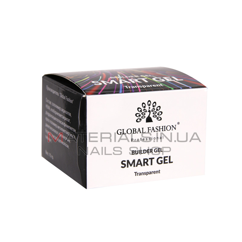 Прозорий гель для моделювання нігтів, двофазний, Smart Gel 15 г