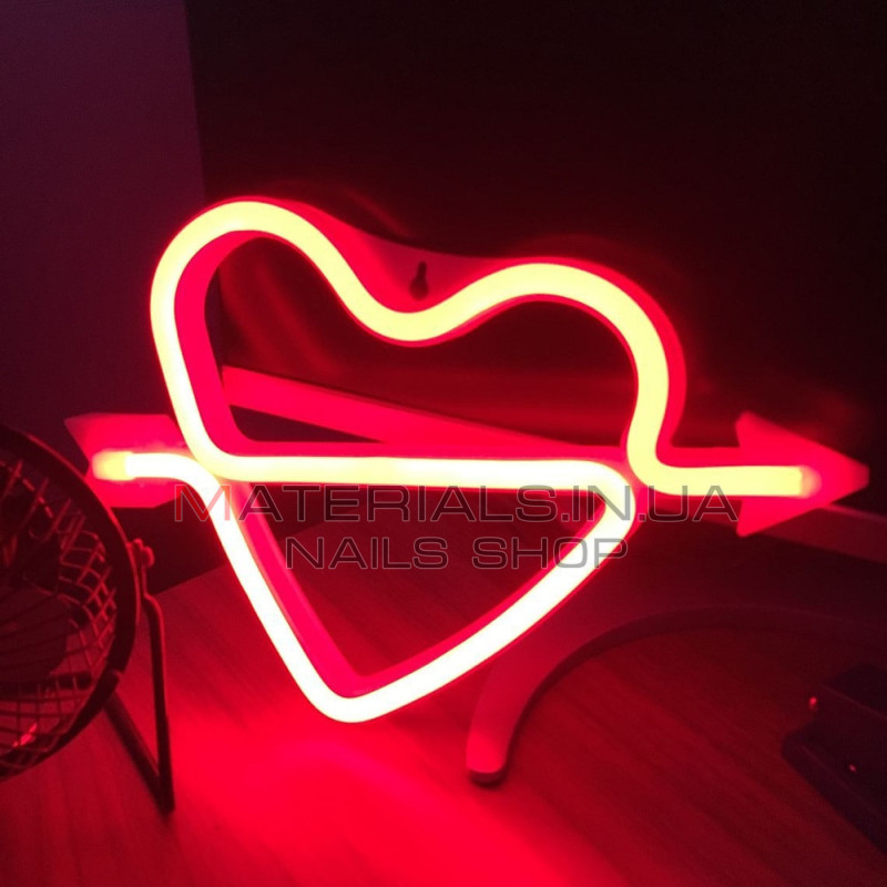 Нічник Neon Sign — Red Arrow Heart