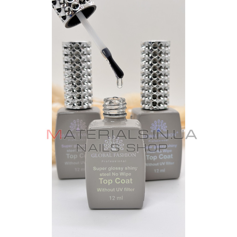 Top SUPER GLOSSY SHINY без липкого слоя, без УФ-фильтров, супер-глянец, 12мл