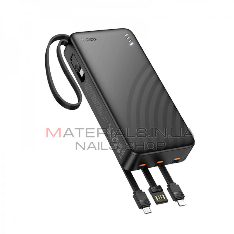 Power Bank 20000 mAh | Hoco J146A with four cables — Black