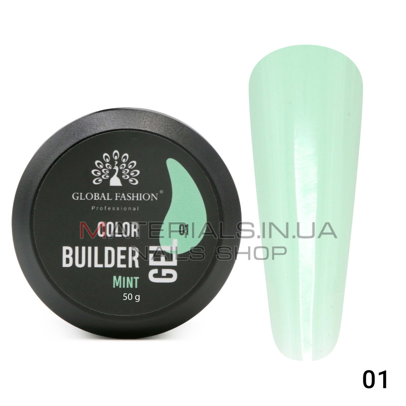 Гель для моделювання нігтів 50 г, Color Builder Gel 01-Mint