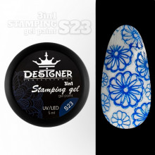 Stamping Gel Paint 3в1 (S23 Темно-синій), 5 мл. - Гель фарба Дизайнер