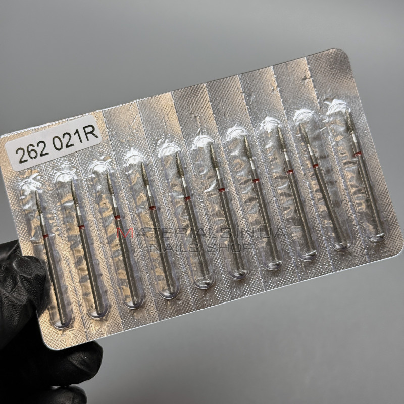 Набір алмазних фрез 10 шт., (Тупе полумья 262/021R) Набір алмазних фрез 10 шт., (Тупе полумья 262/021R)