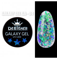 Galaxy Gel Глиттерный гель Designer Professional с блестками, 10 мл. GA-04