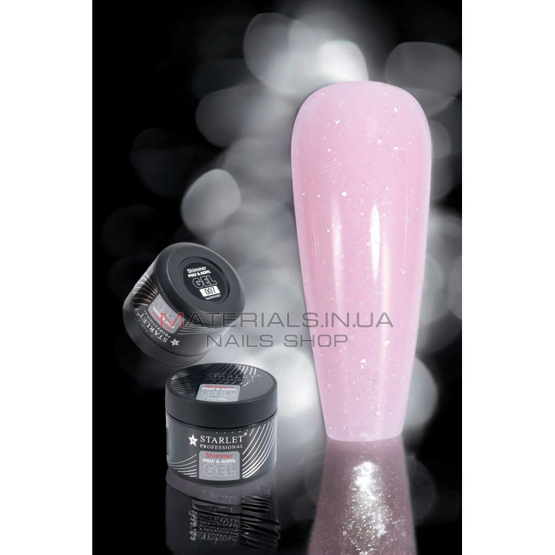 Гель для нарощування нігтів Starlet Professional Shimmer Poly & Acryl 30 мл. №07 Гель для нарощування нігтів Starlet Professional Shimmer Poly & Acryl 30 мл. №07