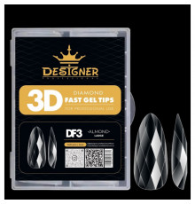 Diamond Fast Gel Tips (DF3 Almond large) - гелеві типси Дизайнер 120 шт/уп