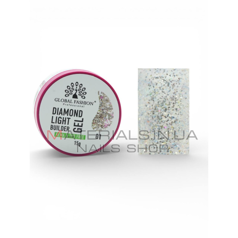 Гель для моделювання нігтів 15 г Diamond Light Builder Gel 01