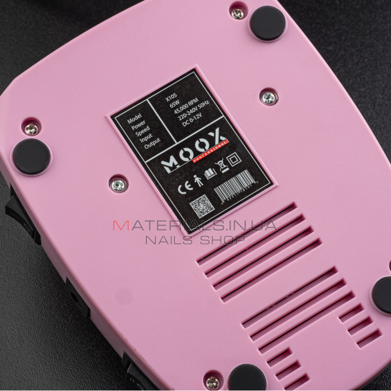 Фрезер Мокс X105 (Рожевий) на 45 000 об/хв. та 65W. для манікюру та педикюру Фрезер Мокс X105 (Рожевий) на 45 000 об/хв. та 65W. для манікюру та педикюру
