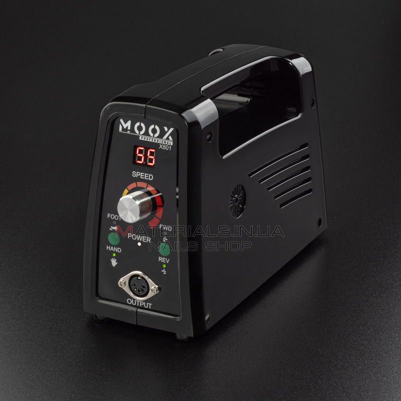 Фрезер Мокс X801 (Черный) на 55 000 об./мин. и 80W. для маникюра и педикюра Фрезер Мокс X801 (Черный) на 55 000 об./мин. и 80W. для маникюра и педикюра