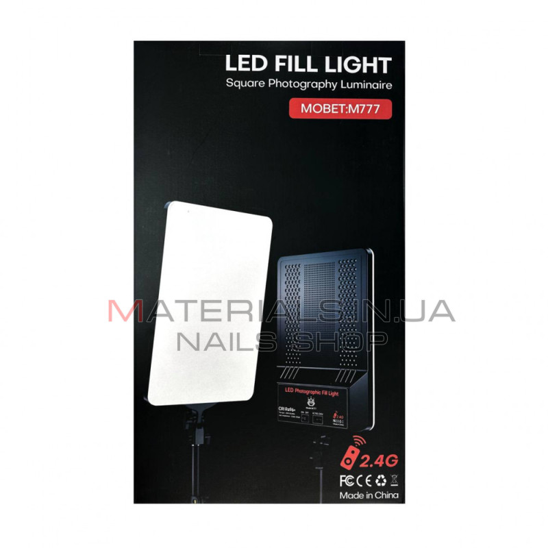 LED-відеосвітло M777, 28 × 40 см, 160 світлодіодів, 3000 K-6500 K, заповнювальне світло