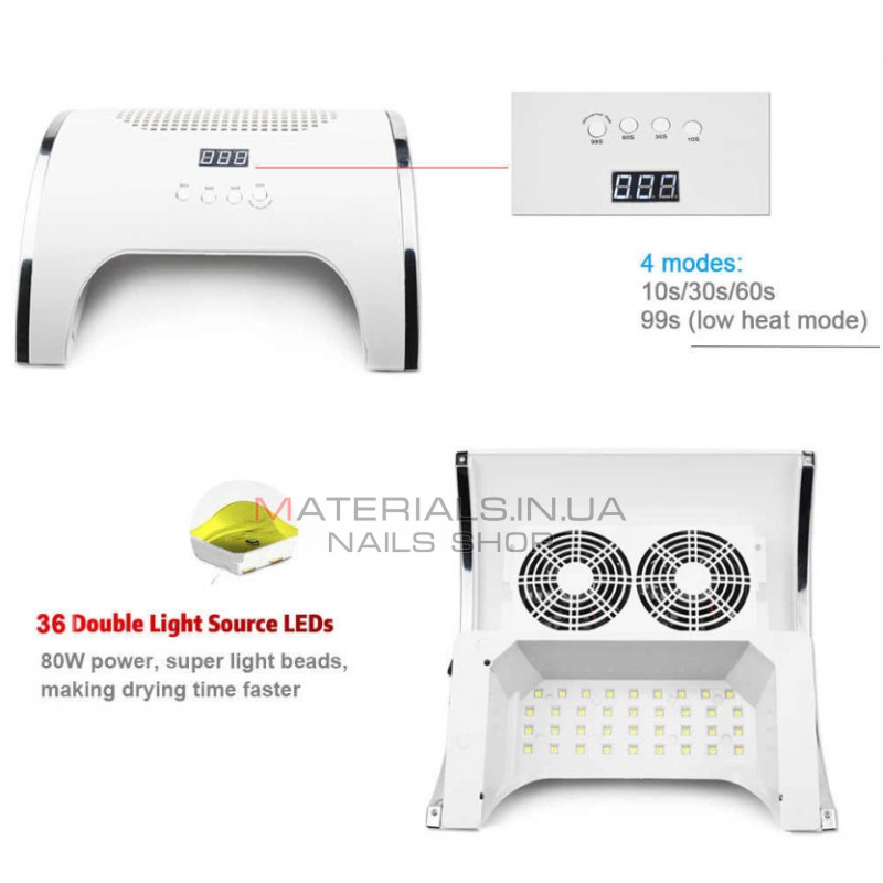 Вытяжка + UV LED лампа 2 в 1 YDJ, 80 Вт Вытяжка + UV LED лампа 2 в 1 YDJ, 80 Вт