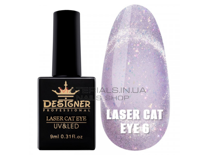 Гель-лак Laser Cat Eye №6, 9 мл., Дизайнер (Кошачий глаз)