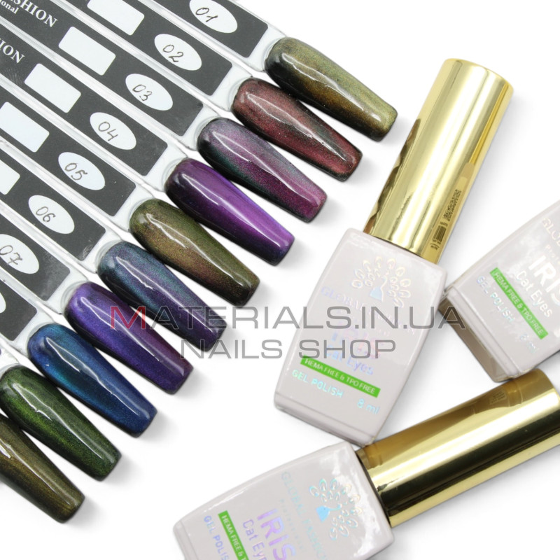 Гель лак кошачий глаз, Global Fashion, IRIS cat eyes 8ml, 07