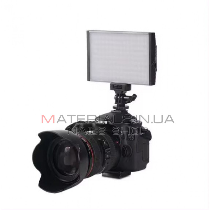 LED-відеосвітло PT-15B Pro, 15 Вт, колірна температура 3200-5600 K/1500LM/акумулятор F-550/2400 мА·год+зарядний пристрій (145*95*22 мм)