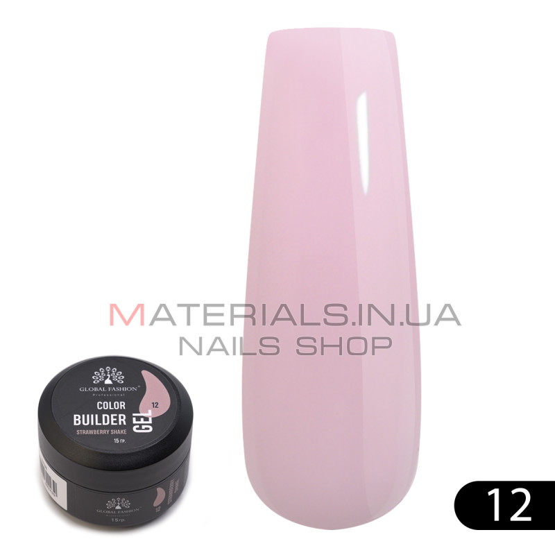 Гель для моделювання нігтів 15 гр, Color Builder Gel 12- Strawberry shake