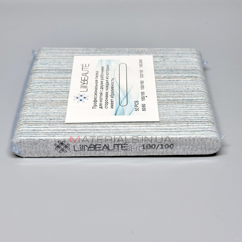 Упаковка пилок Lilly вузькі, короткі 100/100 (50шт) Упаковка пилок Lilly вузькі, короткі 100/100 (50шт)