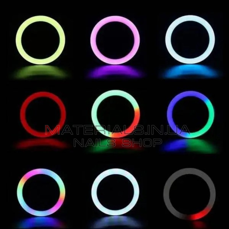 Кільцева LED-лампа RL-18, RGB Original 46 см, 18″, 416 світлодіодів, пульт ДК, 3 м cable with plug, 3 holder, сумка