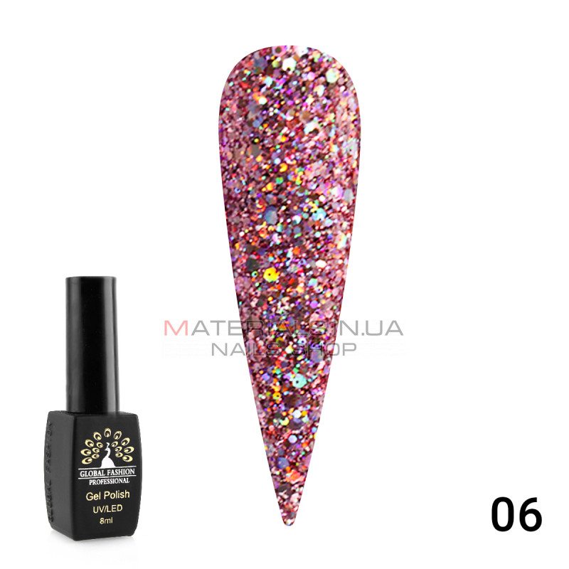 Гель лак Diamond Ball Global Fashion 8 мл, 006 Гель лак Diamond Ball Global Fashion 8 мл, 006