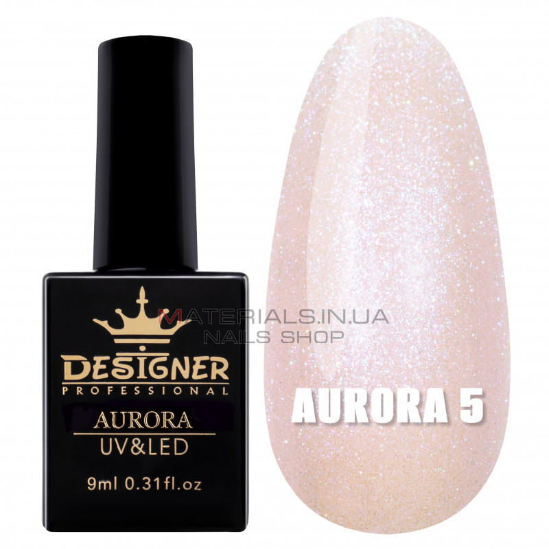 Гель-лак для дизайна Aurora Designer c эффектом втирки, 9 мл. №5 Гель-лак для дизайна Aurora Designer c эффектом втирки, 9 мл. №5