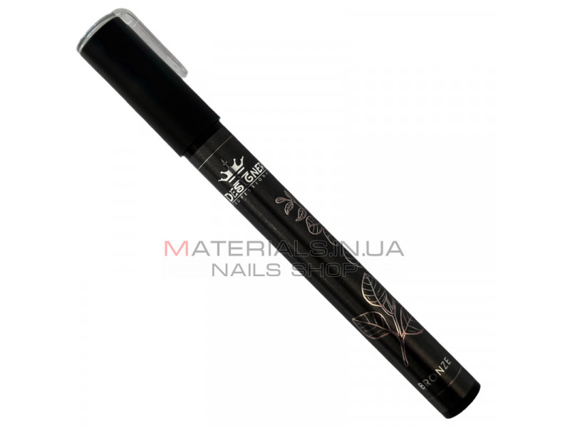 Chrom metal nail pen (Bronze) - ручка для дизайна ногтей Дизайнер