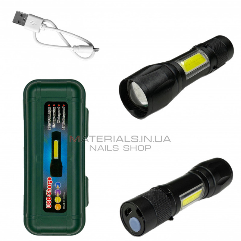 Фонарь ручной Аккумуляторный LED 512 OSL/COB металл USB Фонарь ручной Аккумуляторный LED 512 OSL/COB металл USB