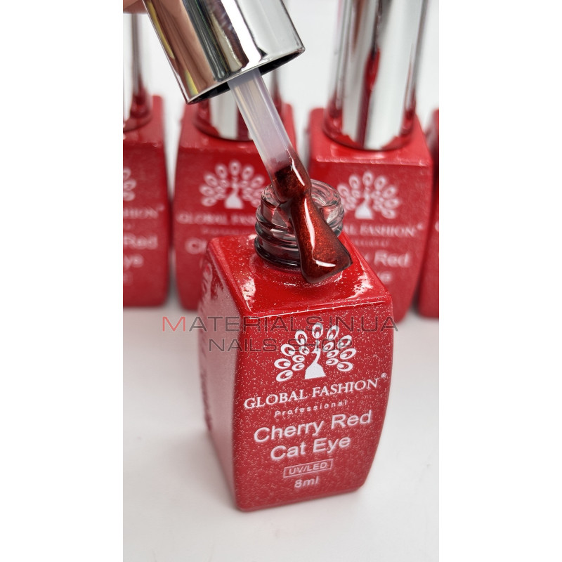Гель-лак Global Fashion Cherry Red Cat Eye 8 мл, 02 Гель-лак Global Fashion Cherry Red Cat Eye 8 мл, 02
