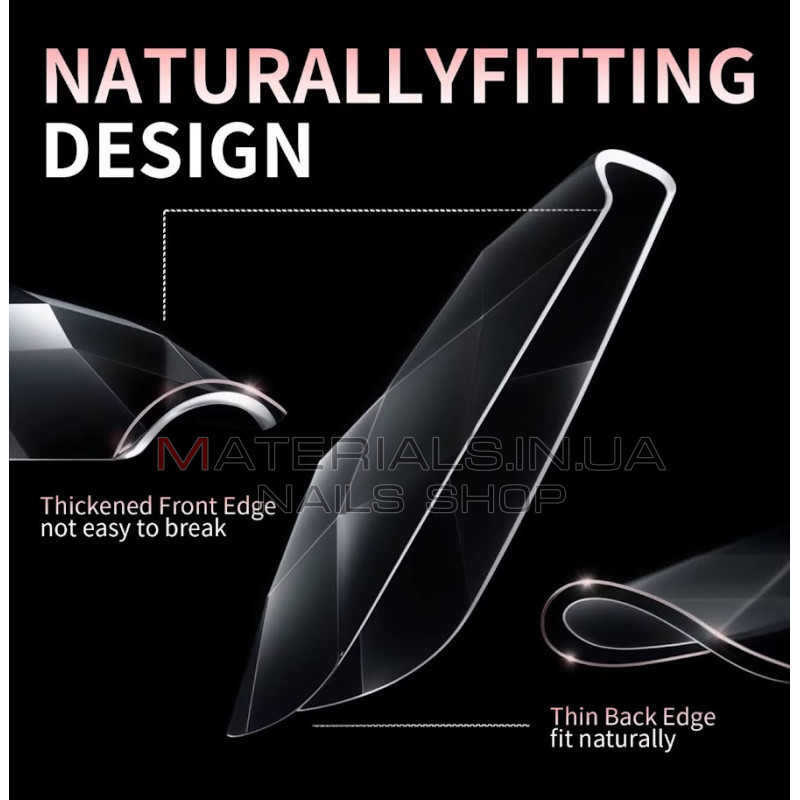 Diamond Mix Fast Gel Tips (DX1) - гелеві тіпси Дизайнер 7 форм, 168 шт/уп