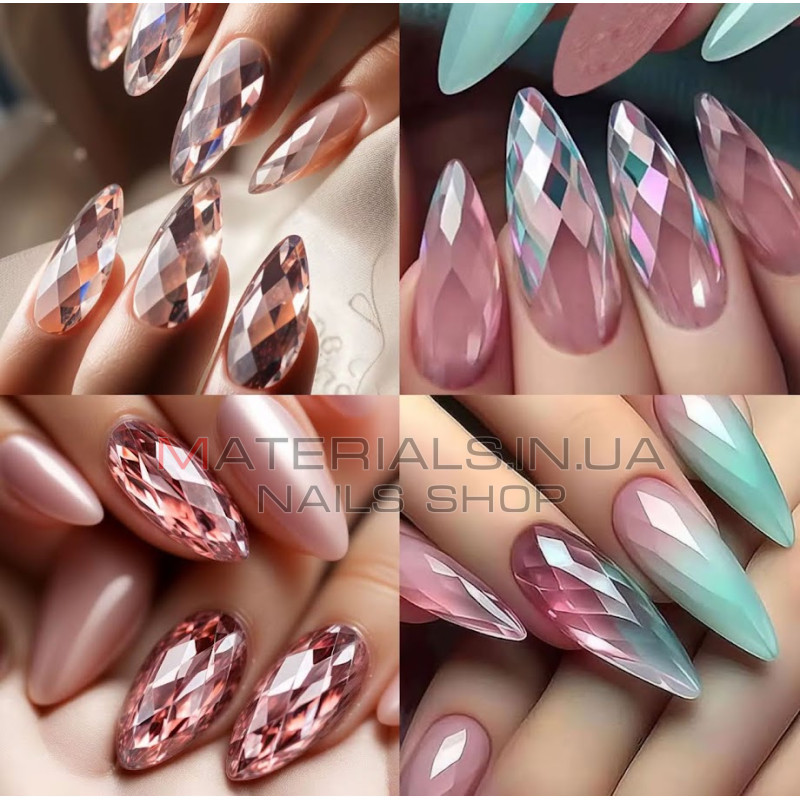 Diamond Mix Fast Gel Tips (DX2) - тіпси гелеві Дизайнер 7 форм, 336 шт/уп