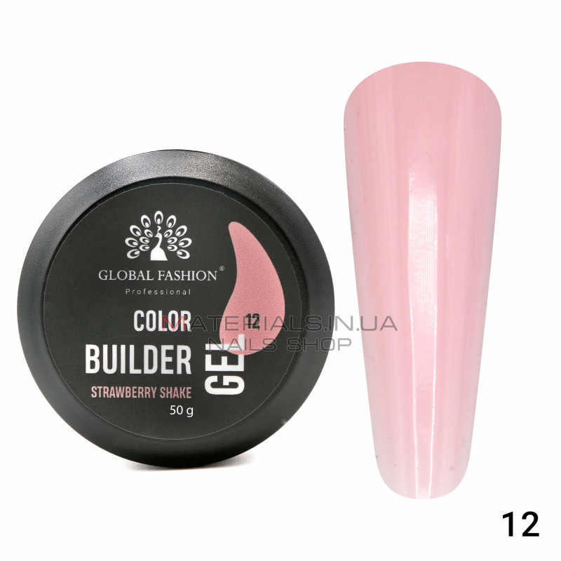 Гель для моделювання нігтів 50 г, Color Builder Gel 12- Strawberry shake