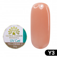 Гель для наращивания ногтей, камуфляж-3, Global Fashion Yellowish-3, 30 г