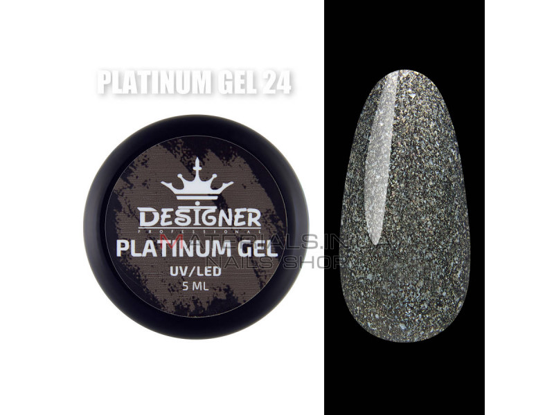 Platinum Gel Гель - платинум Designer Professional с шиммером, 5 мл. №24