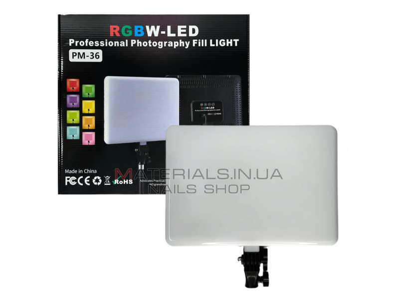 Лампа видеосвет LED RGB PM-36 36x25 cm 352 Lights 3000K-6500K Remote Adapter